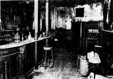 Victoria Bar interior after fire 1978